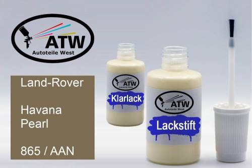 Land-Rover, Havana Pearl, 865 / AAN: 20ml Lackstift + 20ml Klarlack - Set, von ATW Autoteile West.